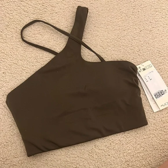 NWT H&M MOVE Asymmetrical Olive Green Women's Top - Picture 8 of 8